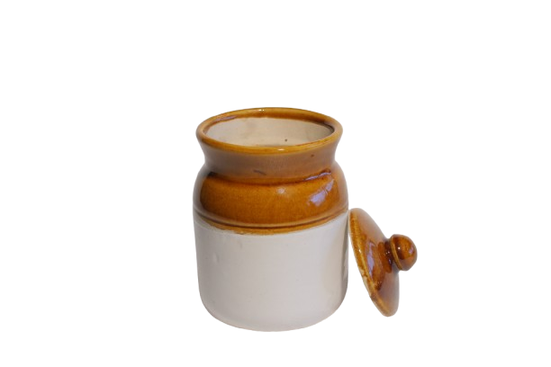 Ceramic Jars with Lid and Multipurpose Barni for chutney | Pickle |Spice Storage Container| dining Table Container Set [900 ml]