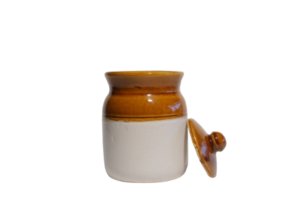 Ceramic Jars with Lid and Multipurpose Barni for chutney | Pickle |Spice Storage Container| dining Table Container Set [900 ml]