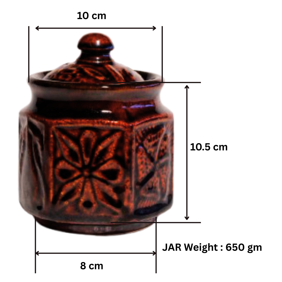 Salt Container for Kitchen Ceramic Salt Jadi Jars Kitchen Ceramic Jar Ceramic Pot (500ml)