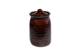 Handmade Ceramic Round Jar 1000ml Handmade Chocolate Brown Bara...