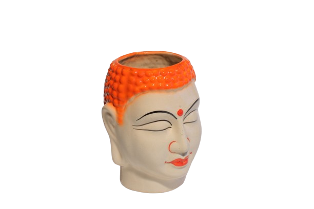 Buddha Face Ceramic Plants Pot Come Flower Vase