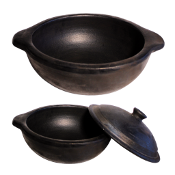 Traditional Black Die Kadai | Earthenware Pot