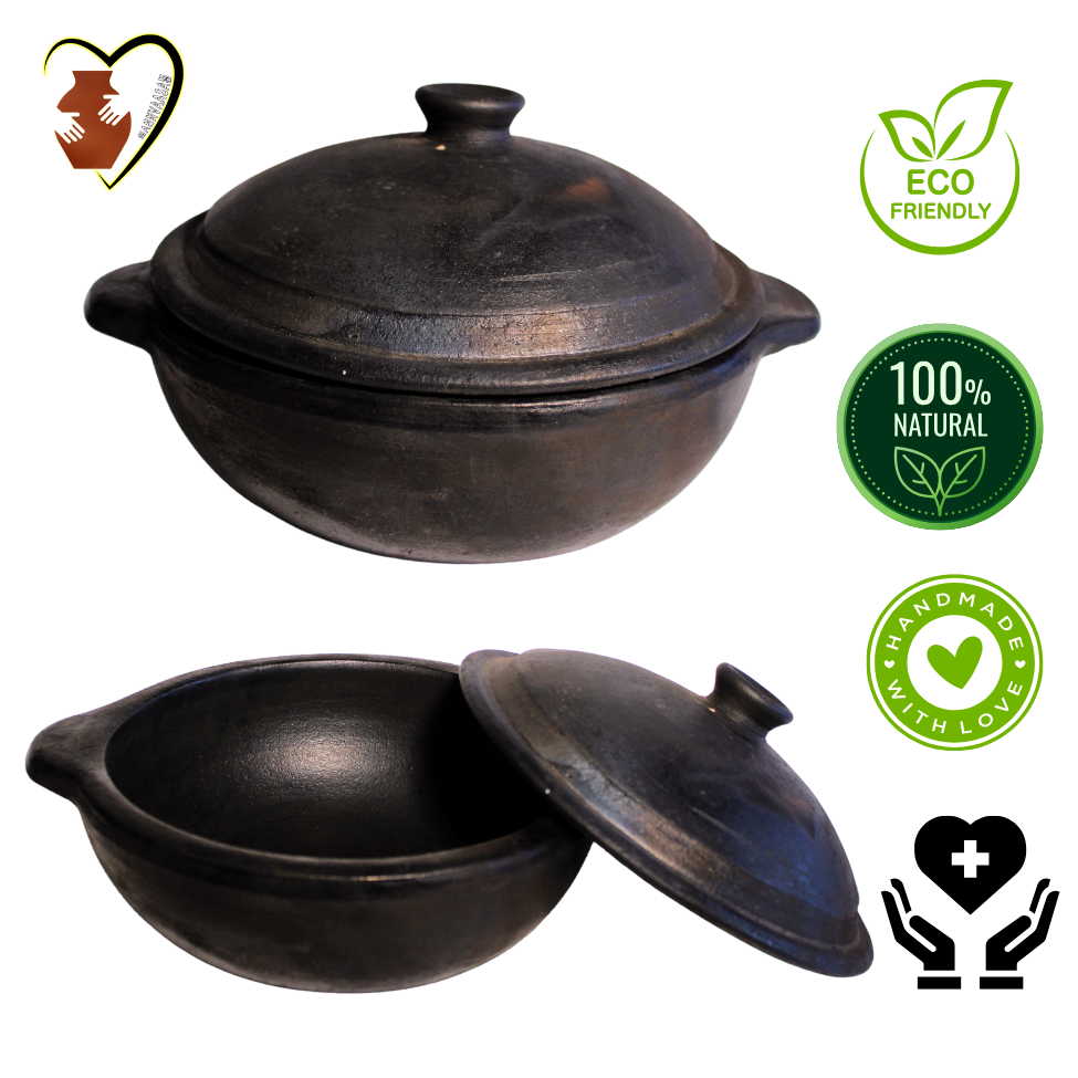 Traditional Black Die Kadai | Earthenware Pot