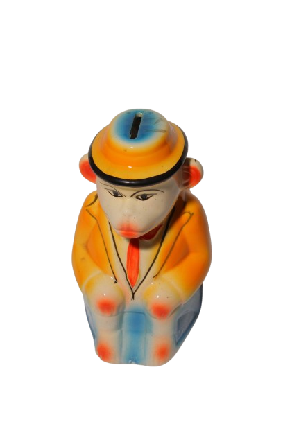 Ceramic Coin Bank for Kinds & Home Decoration | Monkey Shape 1 Pcs Coin Bank
