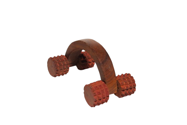 VAH Wooden Hand 4 Wheel Massager Roller | Relaxation | Improved Blood Circulation | Acupressure & Acupressur Massager for Men & Women 