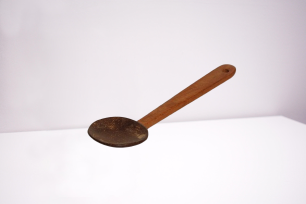   Coconut Shell Spoon Set of 3 for Small Containers | Handmade & Eco-Friendly | for Tea/ Coffee / Sugar / Spices Wooden Sugar Spoon Set  