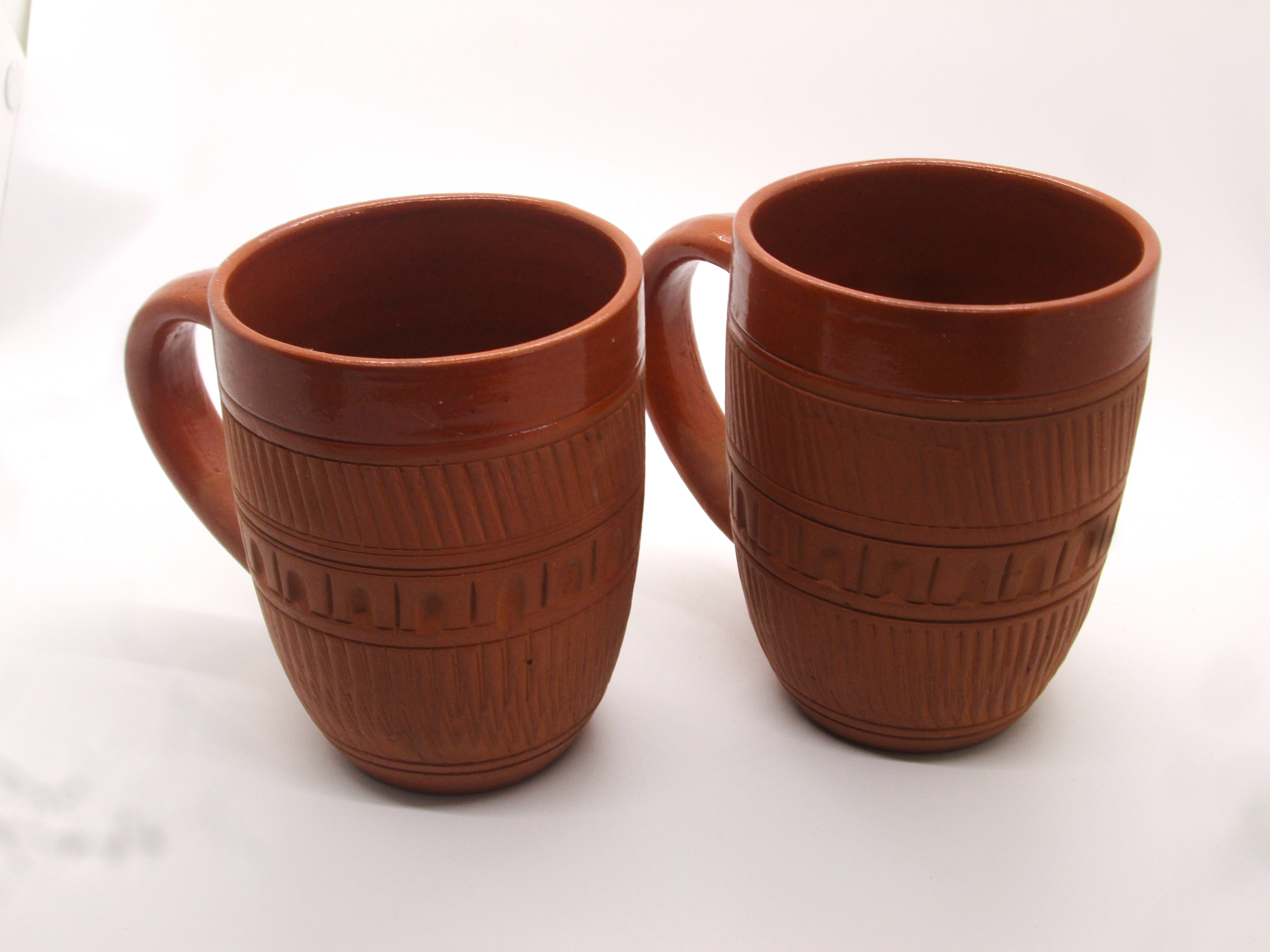 Handmade Mug Clay Utensils for Summer inner Ceramic Coated coffee Mug 350 ml set of 2