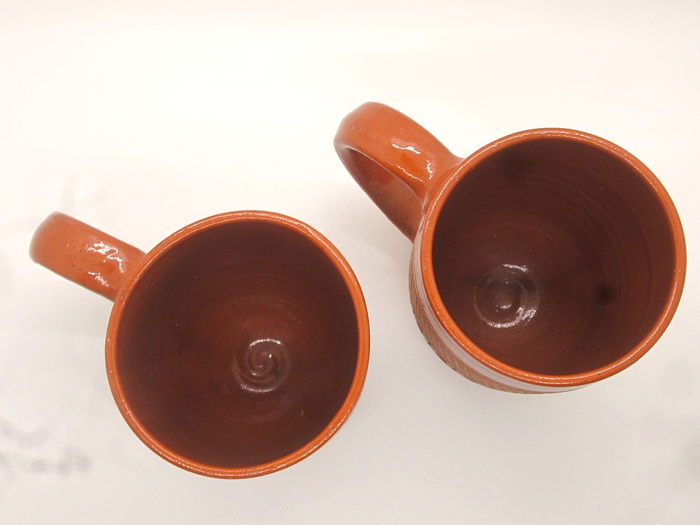 Handmade Mug Clay Utensils for Summer inner Ceramic Coated coffee Mug 350 ml set of 2