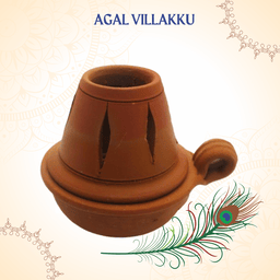 Agal Vilakku with lid in clay clay diya with cover diya with li...