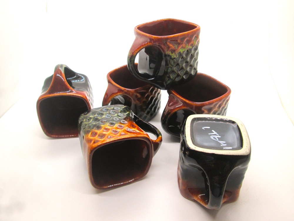 VAH Tea/Coffee/Chai Cups Square Shape Beautiful & Stylist Serving Mug Microwave Safe 120ml Set of 6(Brown)