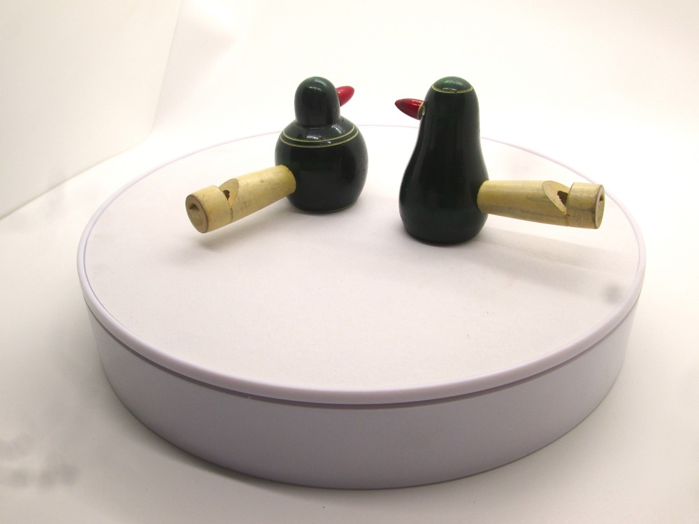 Channapatna Toys Wooden Bird Whistle Toy for Kids Set of 2 pcs | Discover Sounds | Green Colour 