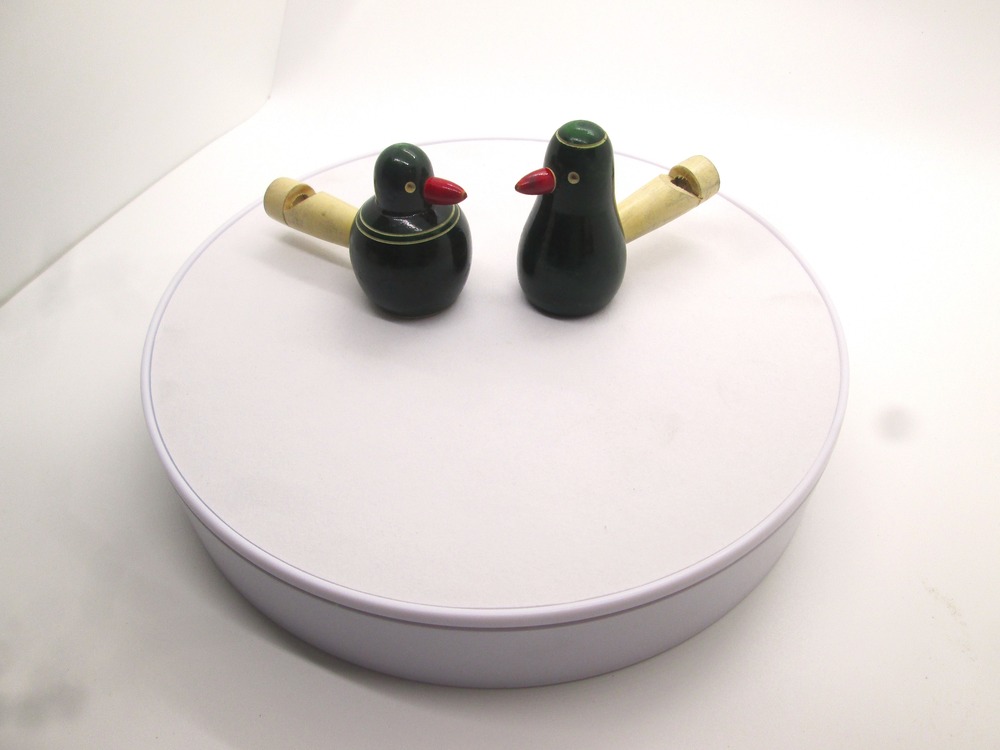 Channapatna Toys Wooden Bird Whistle Toy for Kids Set of 2 pcs | Discover Sounds | Green Colour 