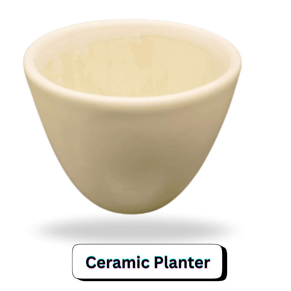 White Color Ceramic Plant Pot | Round  Pot | Indoor Plant Pot 
