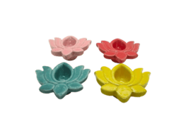  Multicolor Ceramic Lotus Diya | Deepak Oil Lamp | Artistic Puj...