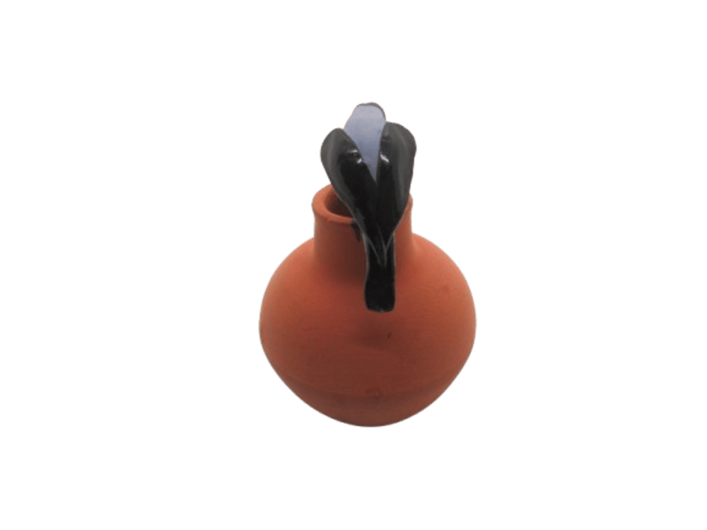Maan Vaasam Home Decoration Handicraft for Livingroom Office Miniature Clay Crow Clay Bird on Pot Decorative Showpiece