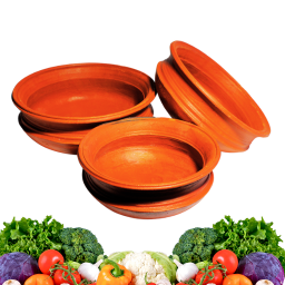 Set of 3 MANN VAASAM Traditional South Indian Village Pottery Clay Pot for Cooking | Earthen Cookware | Fish Curry Pot