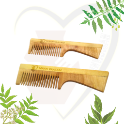 MAAN VAASAM Neem Wooden Handle Comb for Anti Dandruff And Anti Hair fall