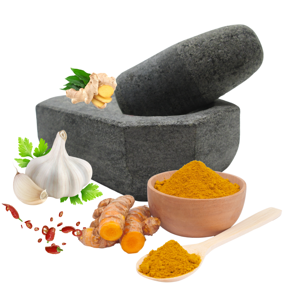 VINS Art HOUSE Heavy Duty Kalvam Grinding Stone and Mortar Pestle Set for Herbs (Grey, Mini Size, 6 x 4 Inch