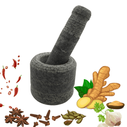 VAH Traditional Ayurvedic Natural idikkalu and Crusher Mortar(Height 2.5inch) and Pestle Stoneware Masher  (Pack of 1)