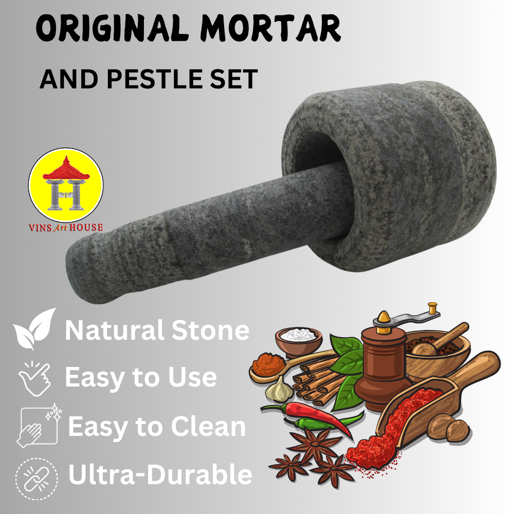 Mann VAASAM Traditional Ayurvedic Natural idikkalu and Crusher Mortar(Height 2.5inch) and Pestle Stoneware Masher  (Pack of 1)