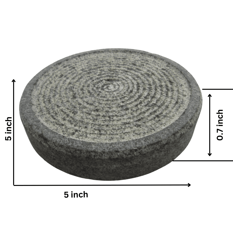 MANN VAASAM Sandalwood,Chandan,Turmeric Grinding/Rubbing Stone (Grey,Big)