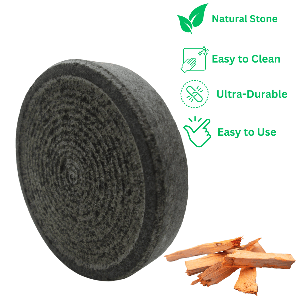 MANN VAASAM Sandalwood,Chandan,Turmeric Grinding/Rubbing Stone (Grey,Big)