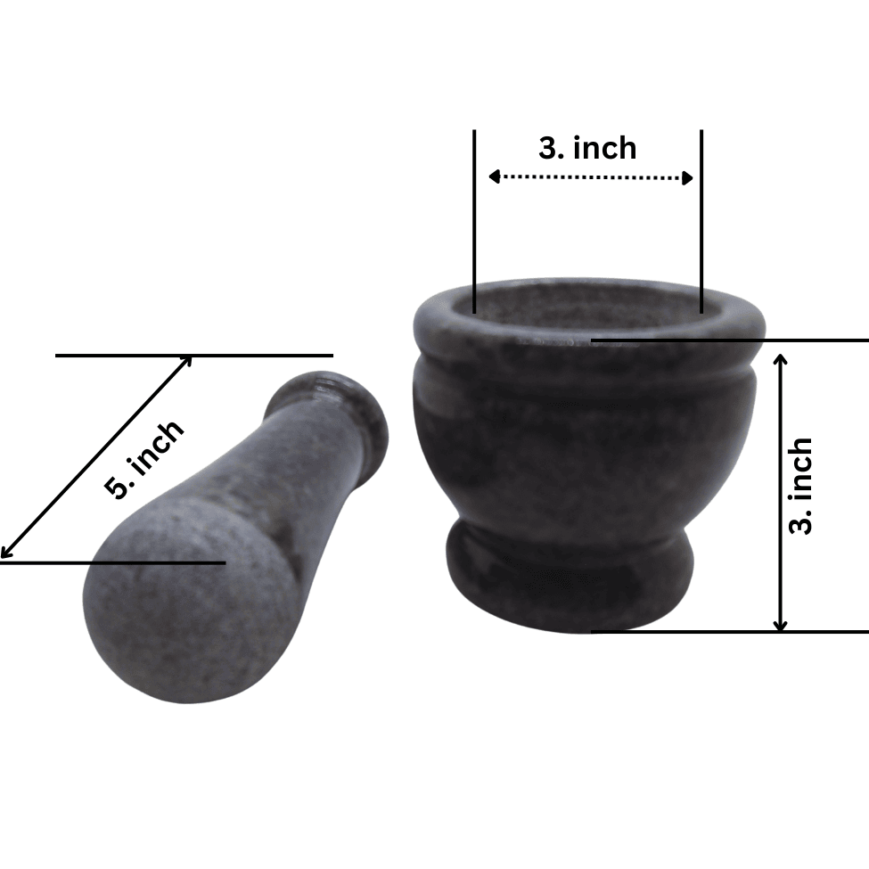 VAH Gray Granite Imam Dasta Spice Grinder Granite Masher 